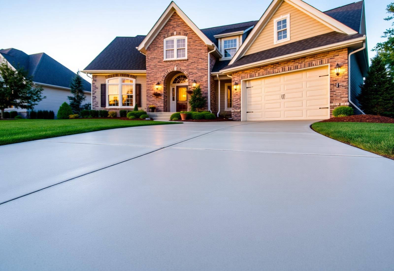 Concrete driveway project representing concrete contractor services in Springfield, Illinois